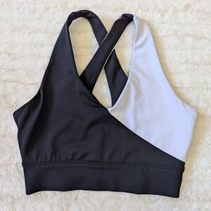 Black and White Racerback Sports Bra